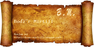 Boér Mirtill névjegykártya